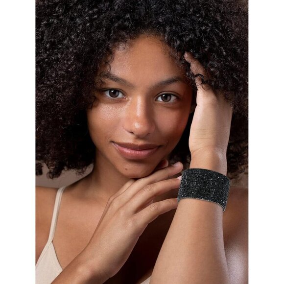 ✨ Long tiantian Bangle Bracelets Women BlackTrendy Boho Rhinestone Cuff Jewelry - Picture 2 of 8